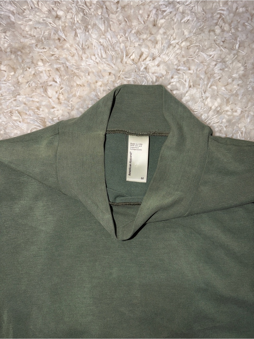 Original American Apparel Deadstock Green Mock Neck Turtleneck